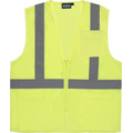 S363P ANSI Class 2 Economy Hi-Viz Lime Mesh Vest w/ Pockets (Medium)